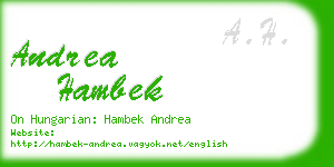 andrea hambek business card